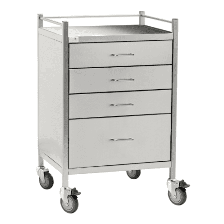 1458 Stainless Steel 4 Drawer Trolley