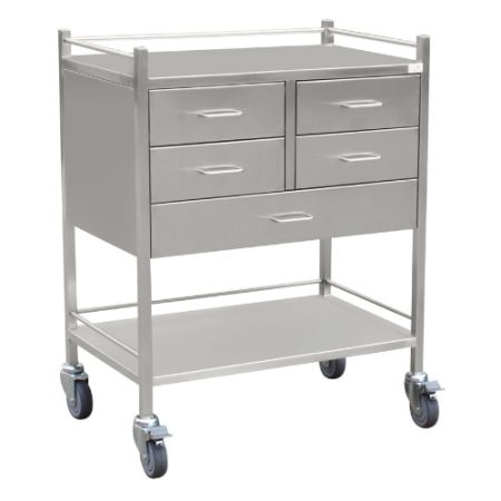 1462 - 5 Drawer Stainless Trolley 800mmW